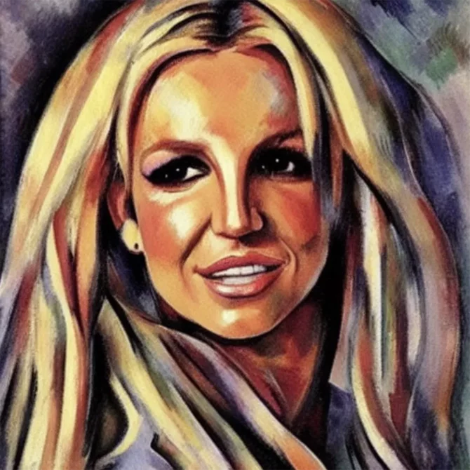 Britney Spears in the style of Paul Cezanne     10